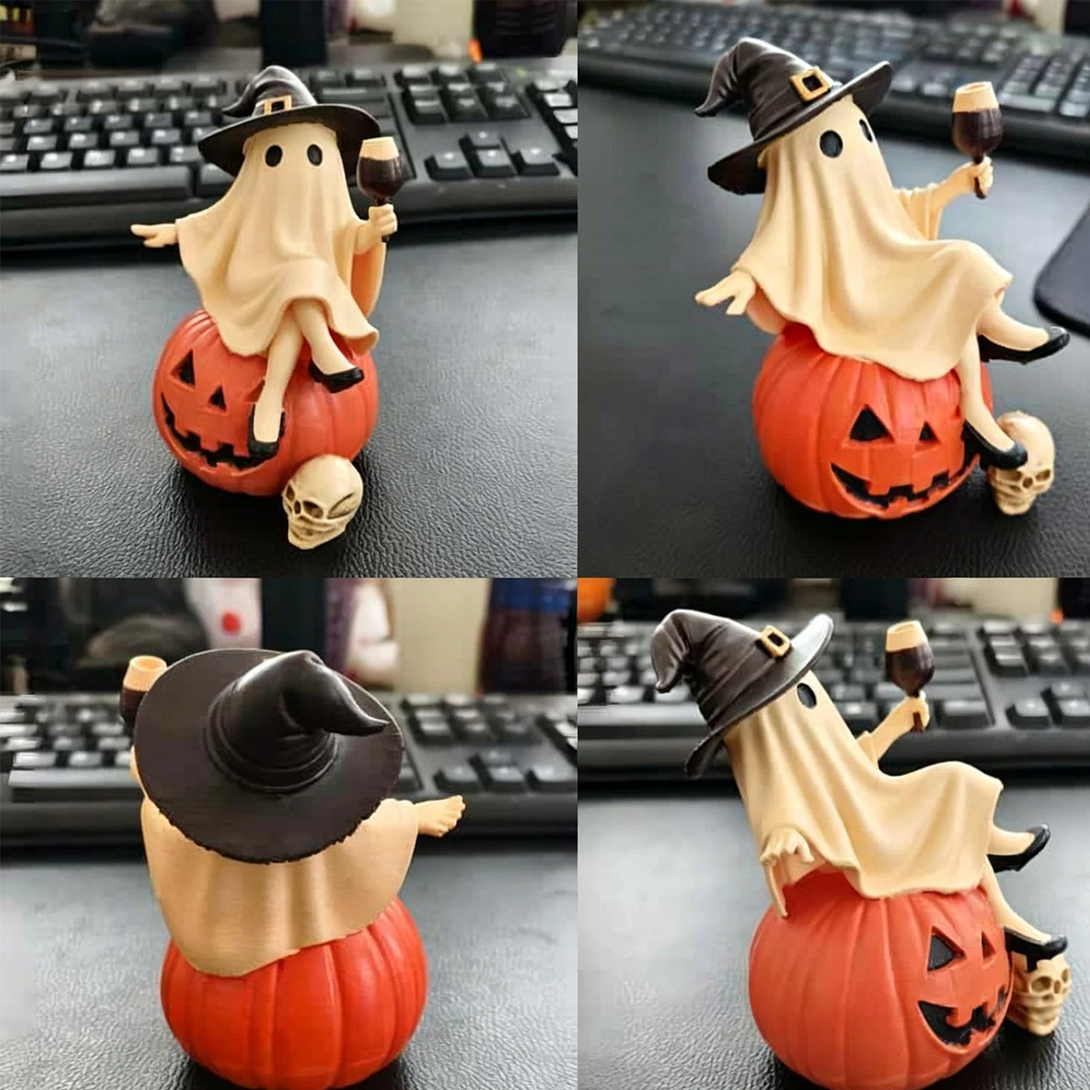 Halloween Ghost Figurine – four real photos from the front, both sides and the back