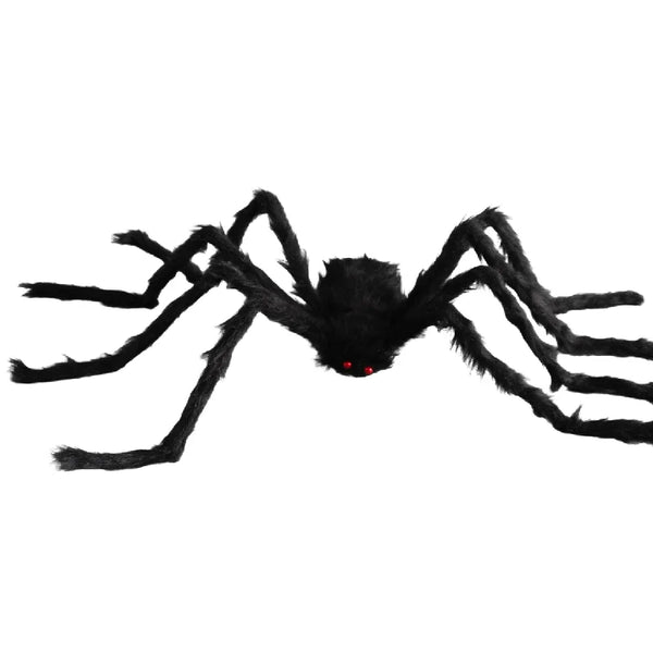 Giant Plush Halloween Spider – black spider on a white background
