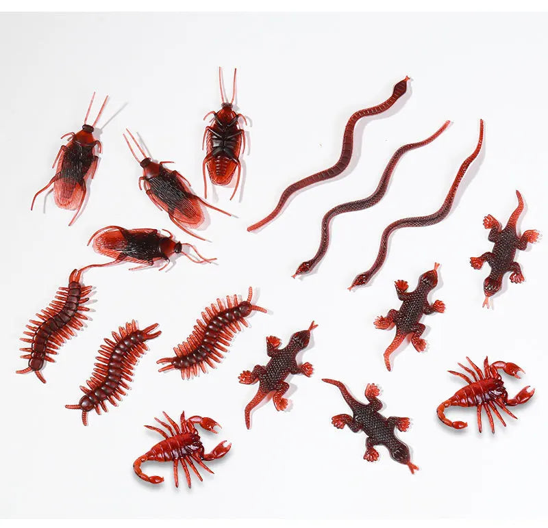 Fake Bugs Prank Pack – fake cockroaches, snakes, centipedes, geckos and scorpions side by side