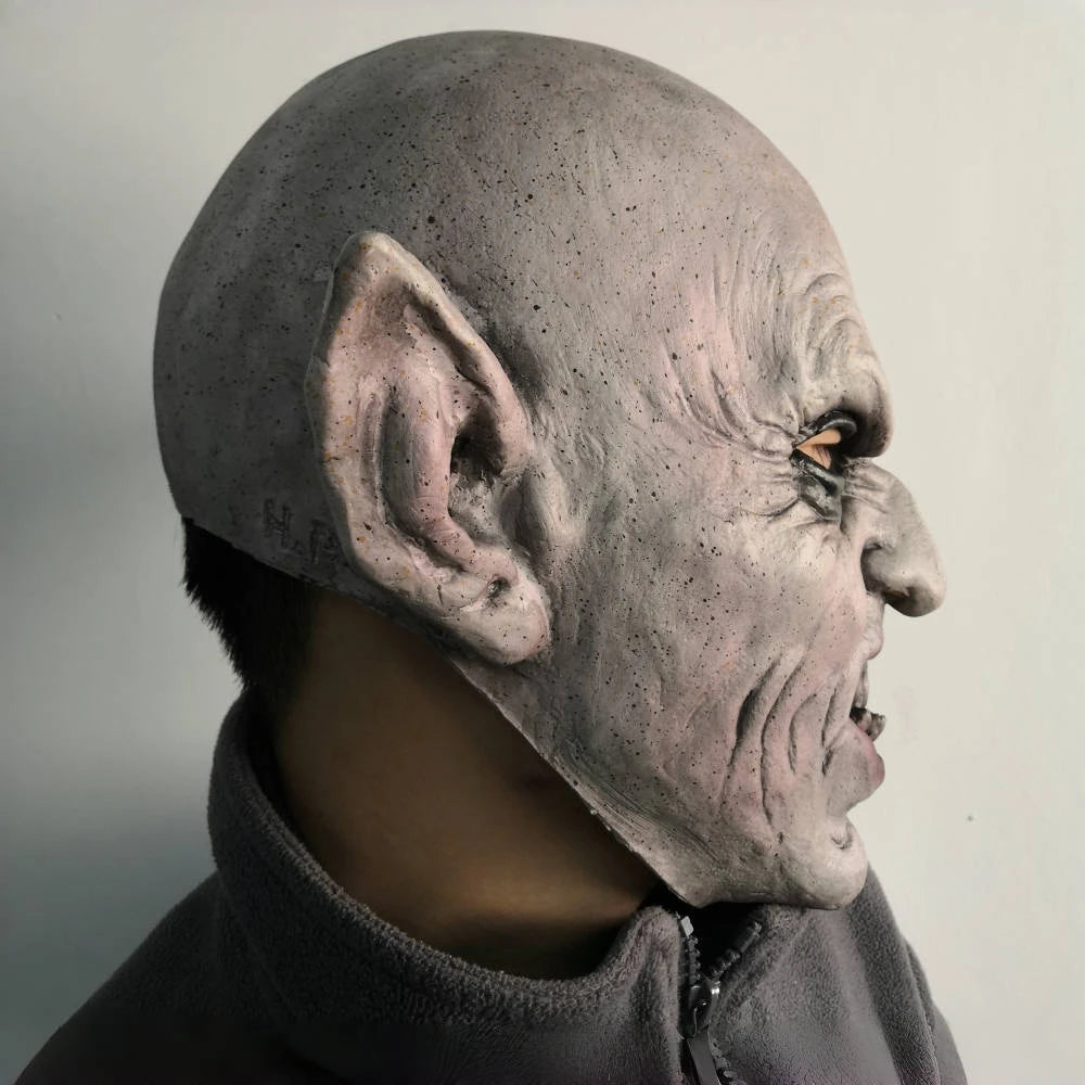 Vampire Latex Mask – real photo of the mask worn, right side profile