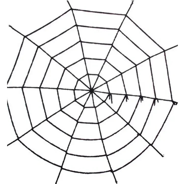 Giant Halloween Spider Web – black rope web on a white background