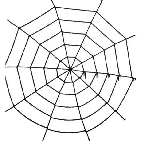 Giant Halloween Spider Web – black rope web on a white background