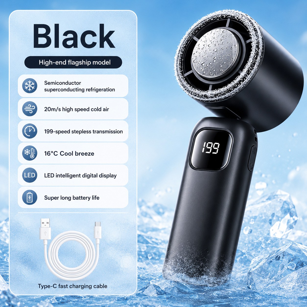 NivoGo - Rechargeable Handheld Turbo Fan