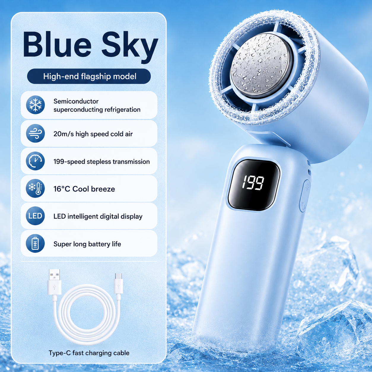 NivoGo - Rechargeable Handheld Turbo Fan