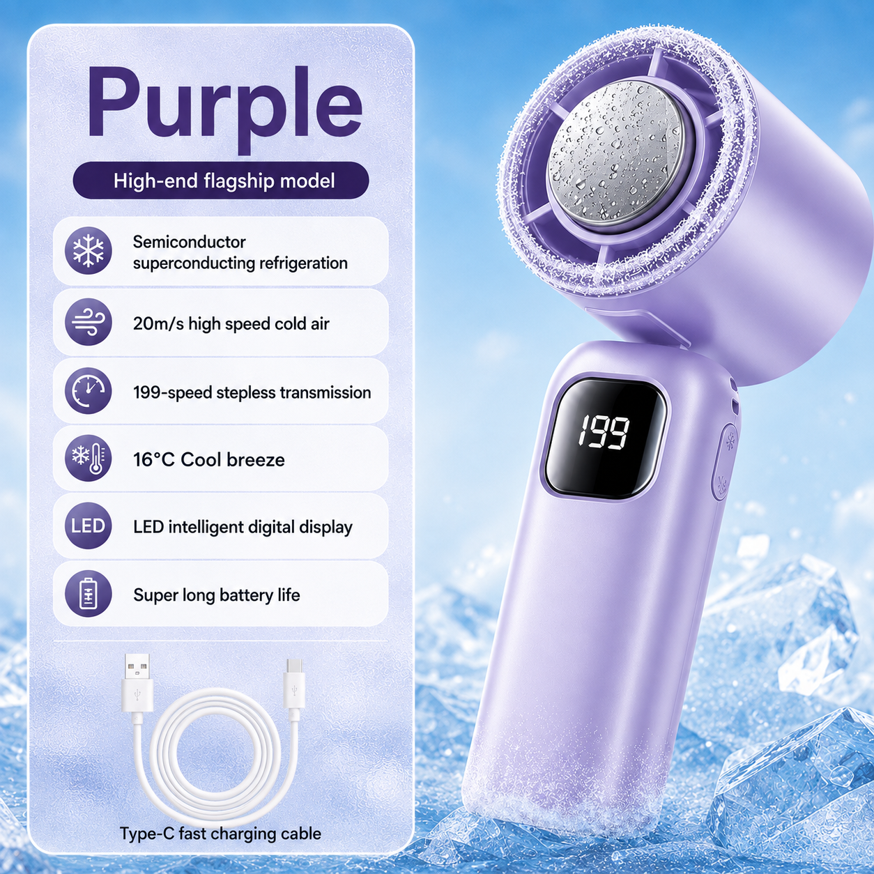 NivoGo - Rechargeable Handheld Turbo Fan